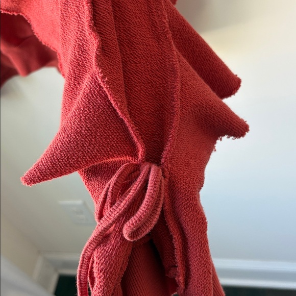 Free People Beach Summa Summa Ruffle Sweatshirt in Rust Boho Comfy Lounge Size L - Picture 5 of 10